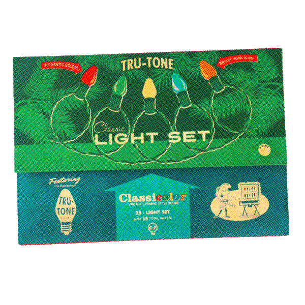 Classic Christmas Light Set - C9 LED light string in vintage style packaging