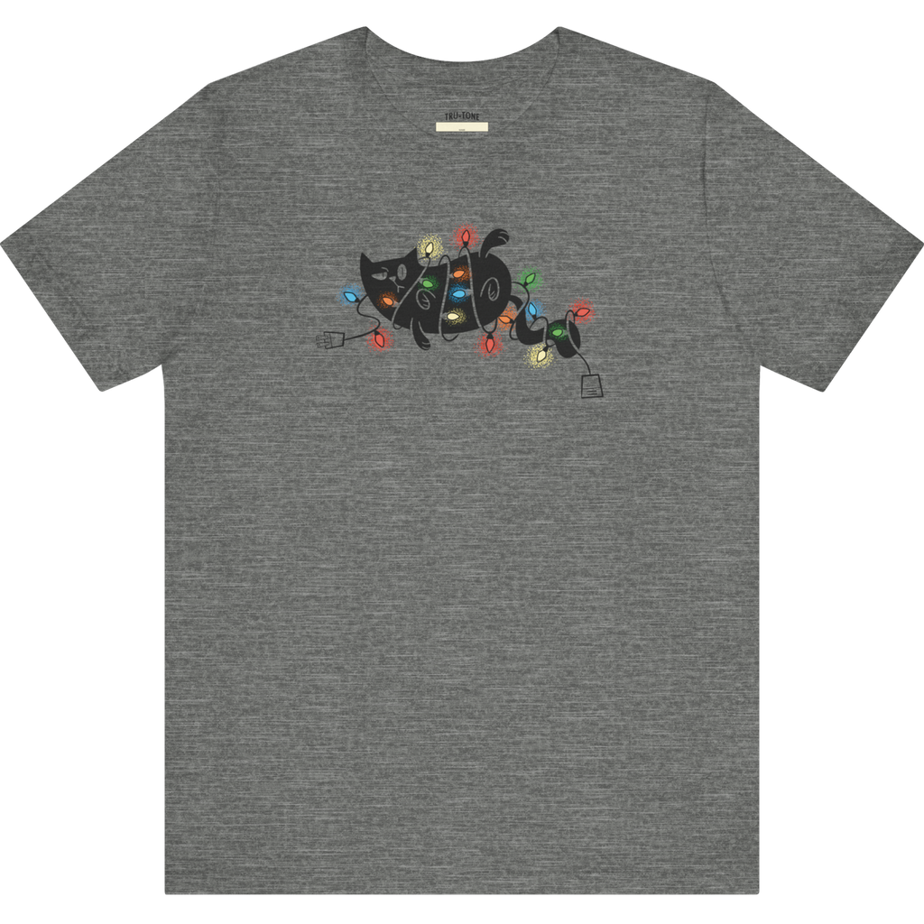 Christmas Light Cat Tangle TEE