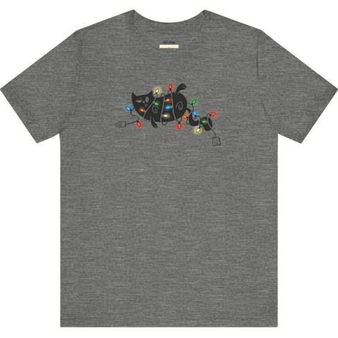 Christmas Light Cat Tangle TEE