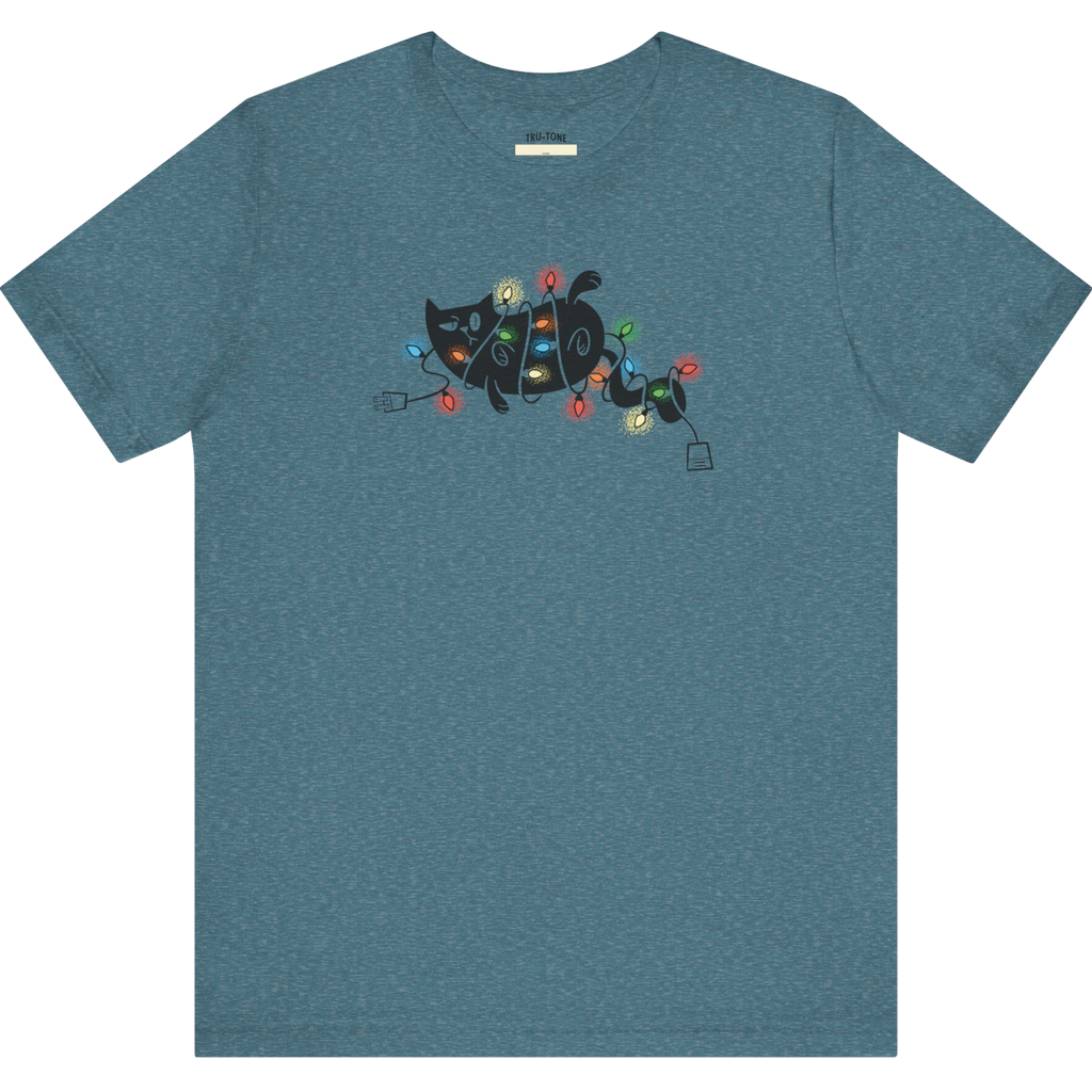 Christmas Light Cat Tangle TEE