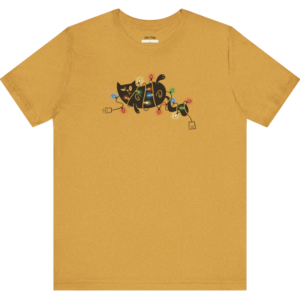 Christmas Light Cat Tangle TEE