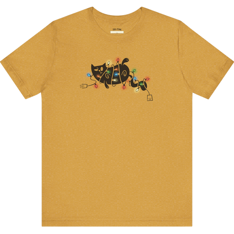 Christmas Light Cat Tangle TEE
