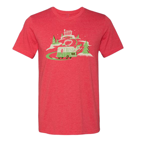 Unisex cotton short sleeve t-shirt with Tru-Tone holiday graphic in red