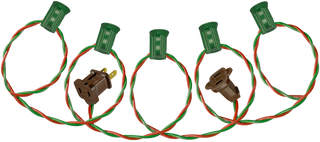 Classic decorative Christmas light string - E12 (C7) light string with vintage style twisted-pair wires in red and green
