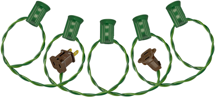 Classic decorative Christmas light string - E17 (C9) light string with vintage style twisted-pair wires